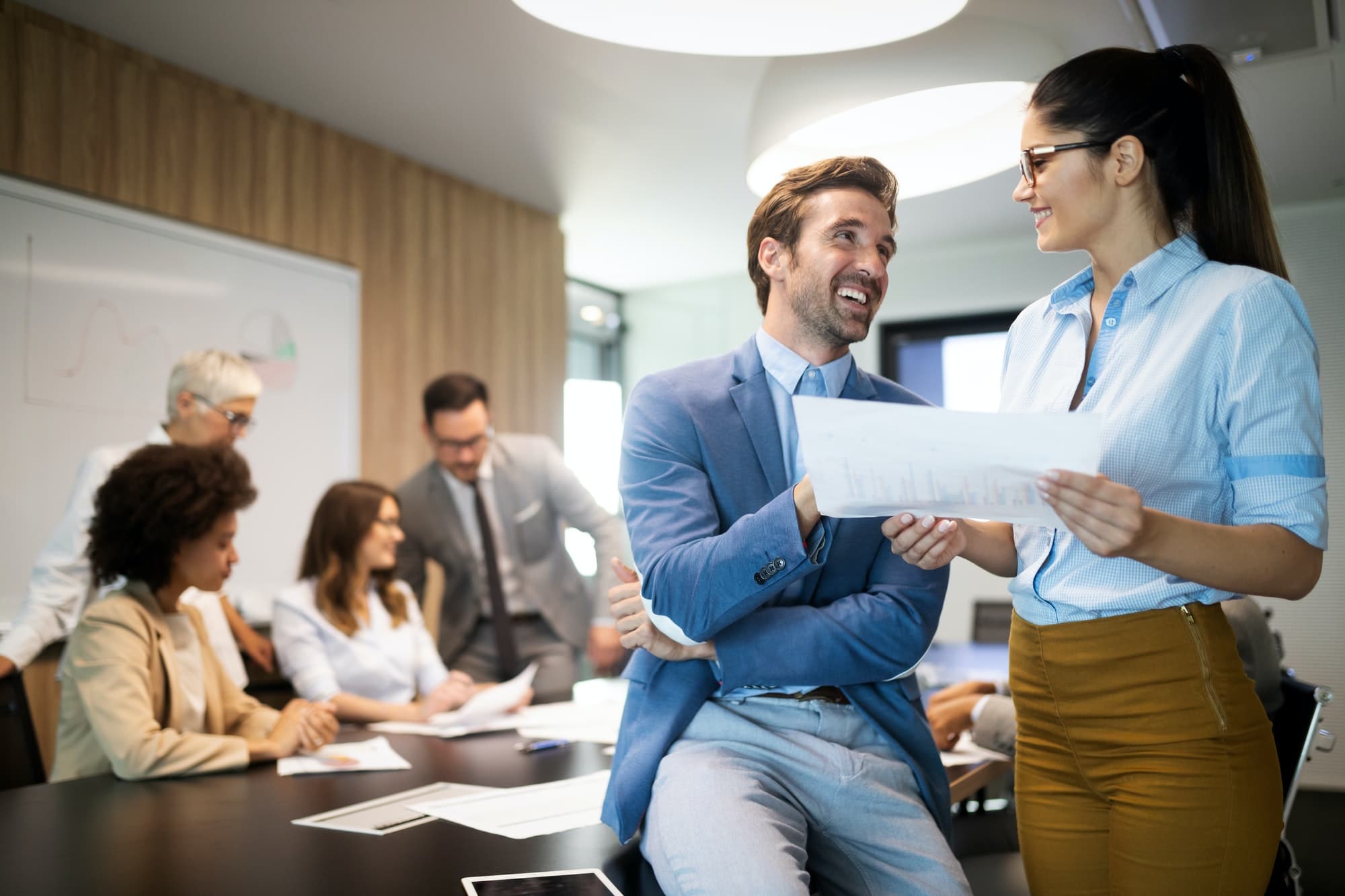 Business owners working together